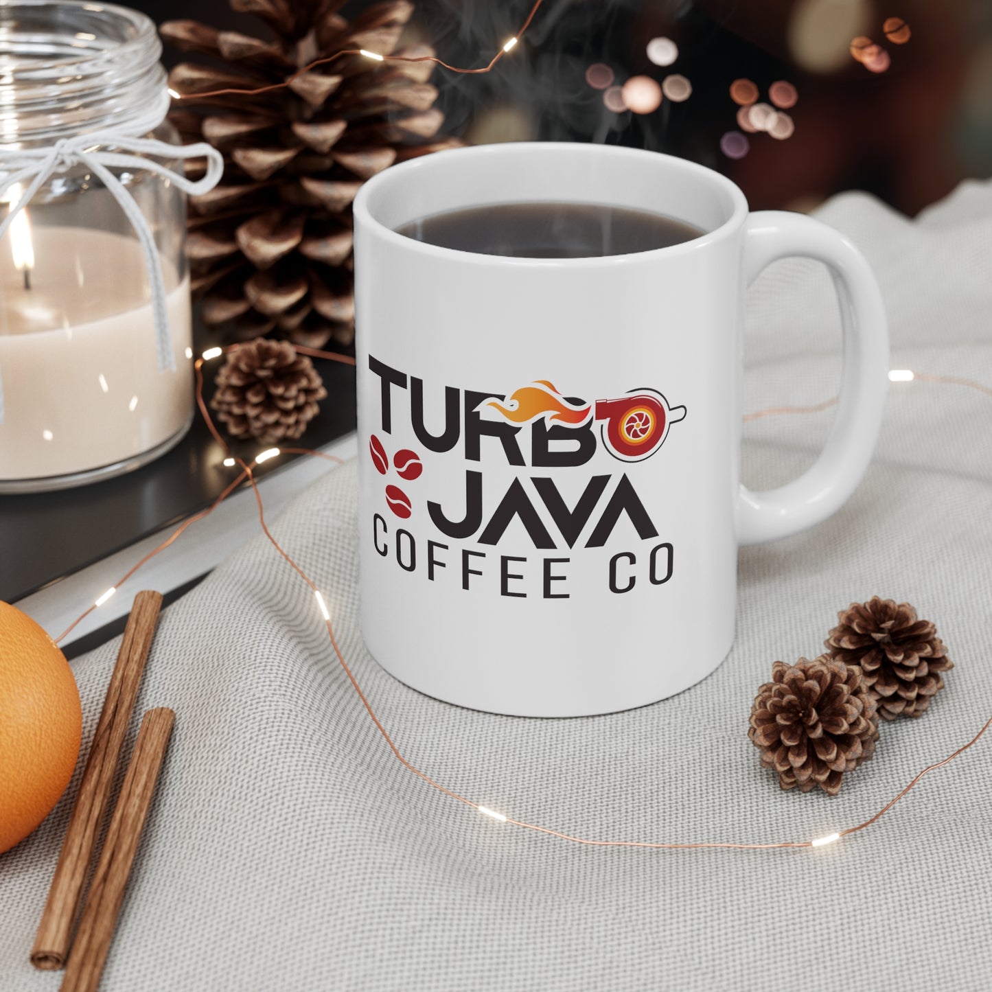 Turbo Java Ceramic Mug - 11 oz. (White)