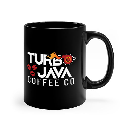 Turbo Java Ceramic Coffee Mug - 11 oz. (Black)
