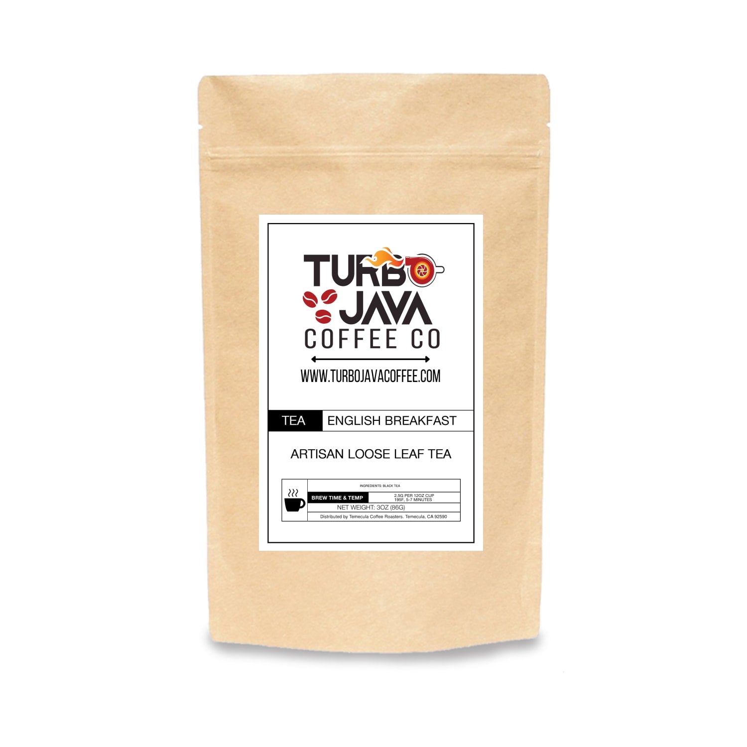 Turbo Java Coffee Co. English Breakfast Tea 3 oz / Loose Leaf